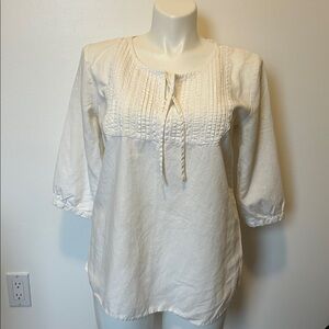 Sonoma White Blouse with Pintuck Detail Size Large